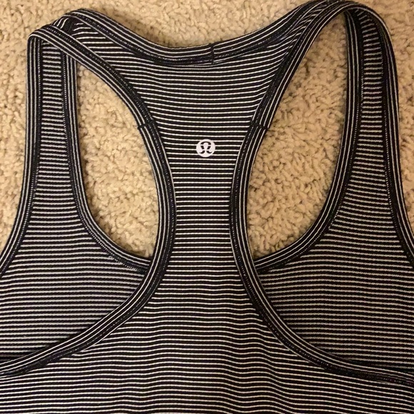 Lululemon black and white Razorback tank top - Picture 3 of 4